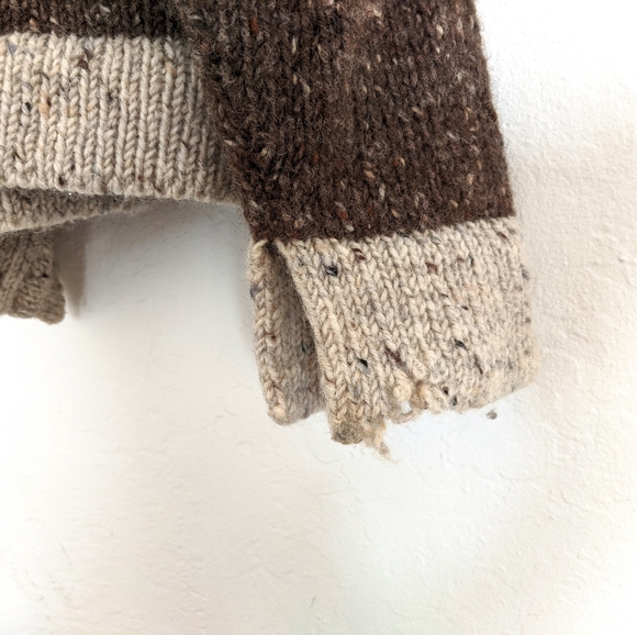 SOLD! Aran Sweater Market Hand Loomed Wool Sweater - Picture 5 of 8